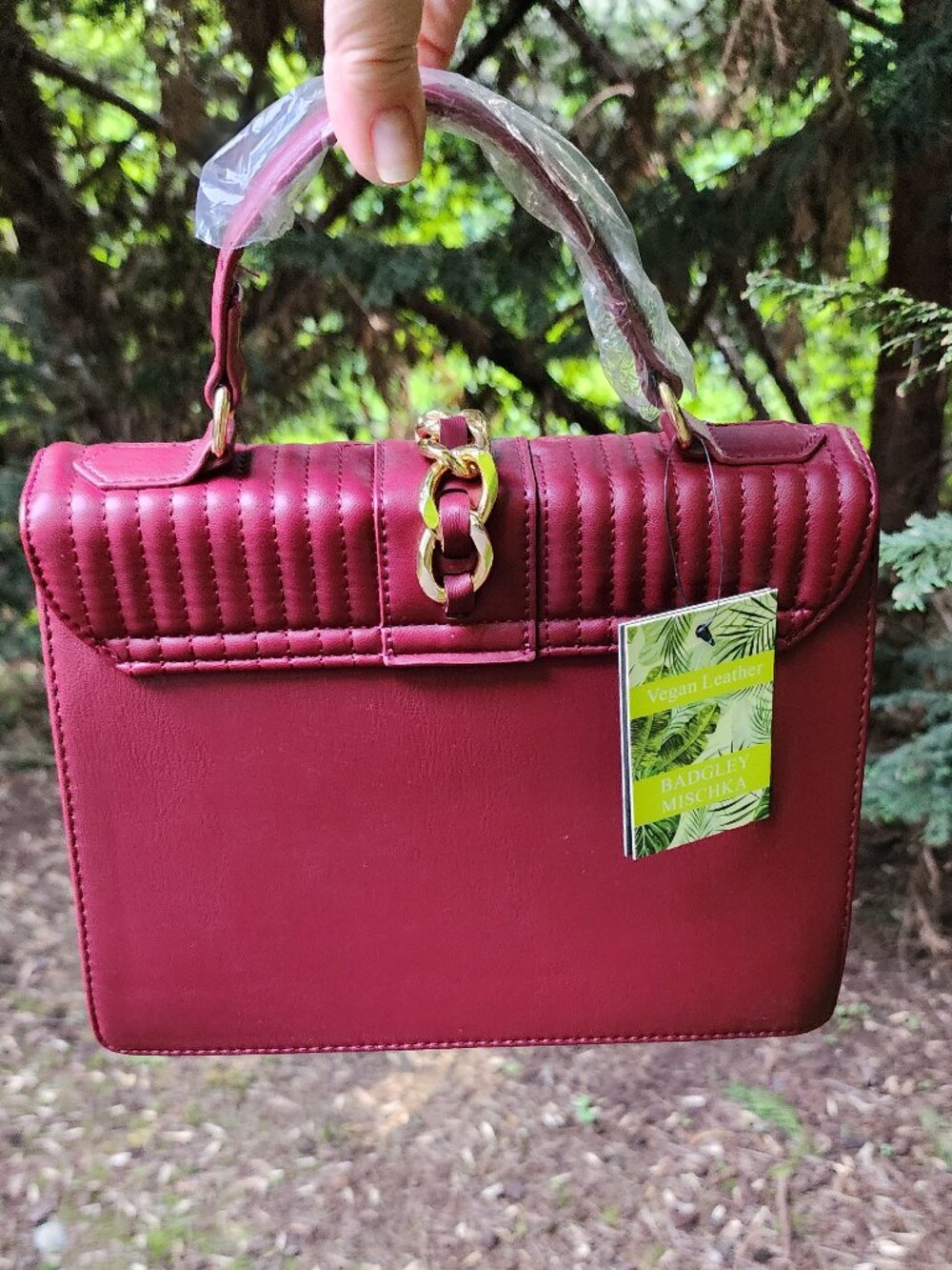 *NWT* Badgley Mischka Burgandy Purse - crossbody or top handle - Picture 3 of 16